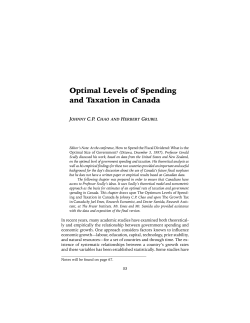 Optimal Levels of Spending and Taxation in Canada