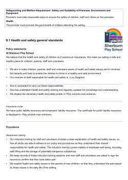 8.1 Health and safety general standards