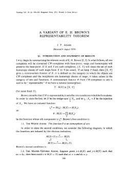 a variant of eh brown`s representability theorem