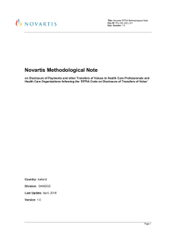Novartis Methodological Note