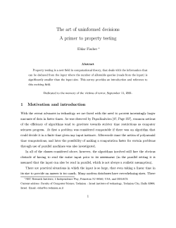 The art of uninformed decisions A primer to property testing Eldar
