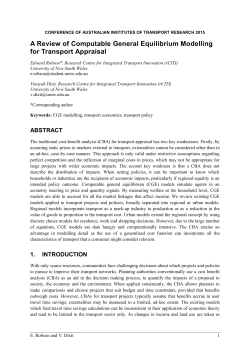 A Review of Computable General Equilibrium Modelling for