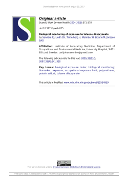 Biological monitoring of exposure to toluene diisocyanate