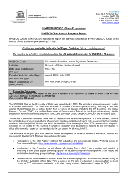 Progress Report Framework - UK National Commission for UNESCO