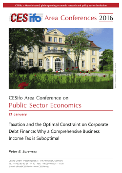 Taxation and the Optimal Constraint on Corporate Debt Finance