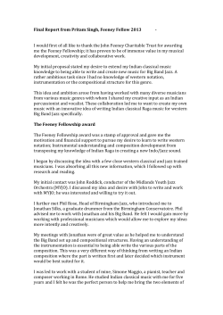 Pritam Singh`s final report - The John Feeney Charitable Trust