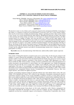 EMPIRICAL ANALYSIS OF FISHING FLEET DYNAMICS: ENTRY