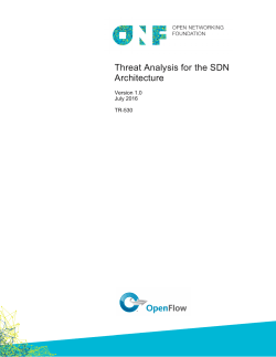Threat Analysis for the SDN Architecture