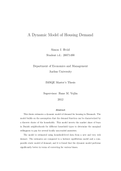 A Dynamic Model of Housing Demand