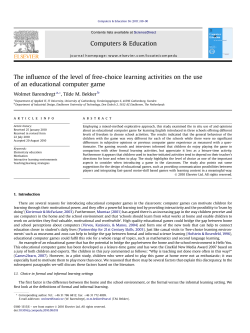 The influence of the level of free-choice learning activities on the use