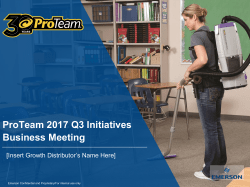 ProTeam 2017 Q3 Initiatives Business Meeting