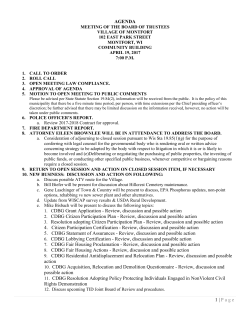Agenda - village of montfort