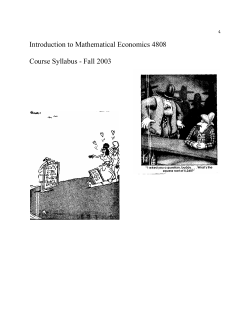 ECON 4808-001 Introduction to Mathematical Economics