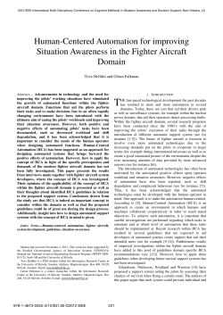 Human-Centered Automation for improving Situation Awareness in