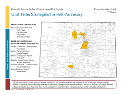 Strategies for Self-Advocacy - Colorado Department of Education