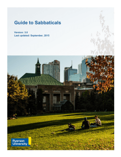 Guide to Sabbaticals