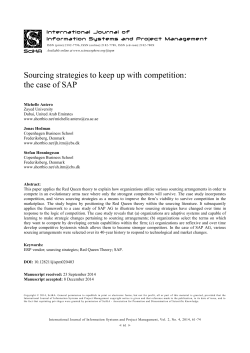 Sourcing strategies to keep up with competition: the case of SAP