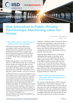Risk Allocation in Public-Private Partnerships
