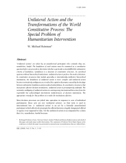 Unilateral Action and the Transformations of the World Constitutive