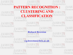 PATTERN RECOGNITION : CLUSTERING AND CLASSIFICATION