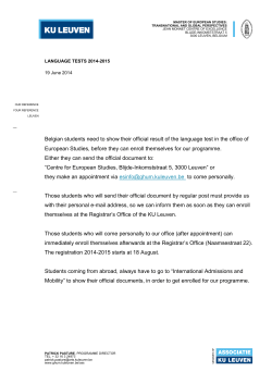 Belgian students need to show their official result of the language