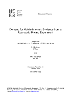 Demand for Mobile Internet: Evidence from a Real-world - E