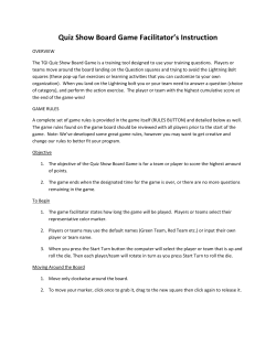 Quiz Show Board Game Facilitator`s Instruction - Training