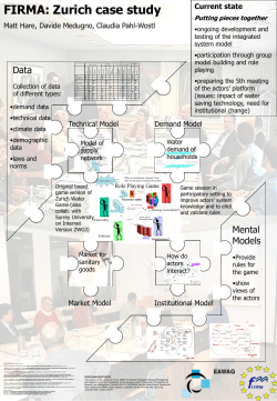 FIRMA: Zurich case study - Centre for Policy Modelling