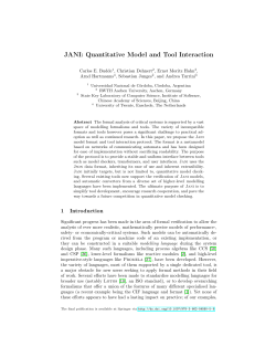 JANI: Quantitative Model and Tool Interaction - Informatik 2