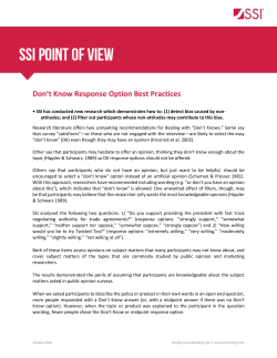 Don`t Know Response Option Best Practices