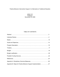 Positive Behavior Intervention Support: An Alternative to Traditional