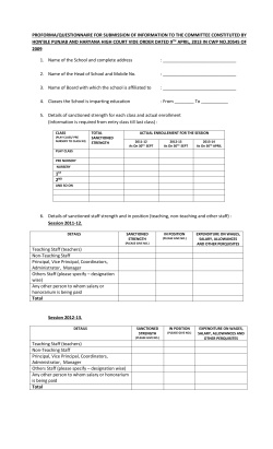 Performa/Questionnaire for submission of information to the