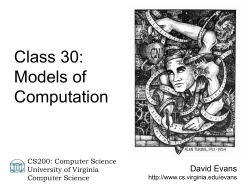 Models of Computation - cs.Virginia