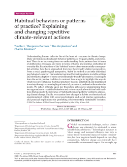 Habitual behaviors or patterns of practice?