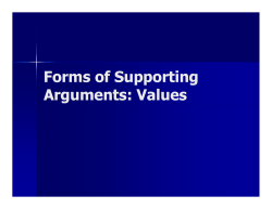 Forms of Supporting Arguments: Values