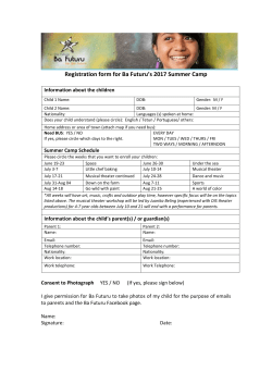 Summer Camp 2017 Registration Form