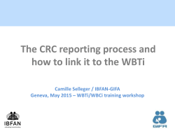 (LOIPR) CRC reporting - World Breastfeeding Trends Initiative