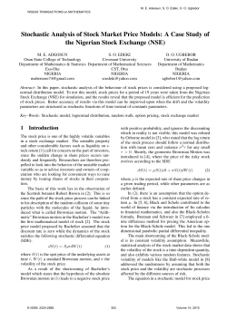 Stochastic Analysis of Stock Market Price Models: A Case Study of
