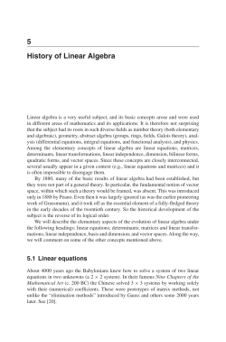 5 History of Linear Algebra