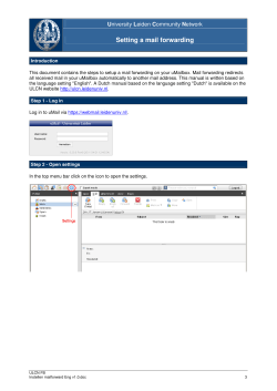 Setting a mail forwarding