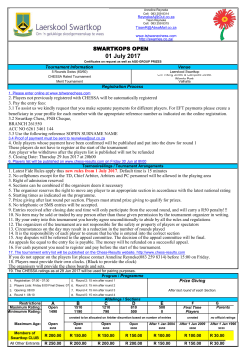 01 July 2017 - Tshwane Chess
