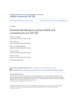 Feminist identification, actions, beliefs and commitments at CSB/SJU