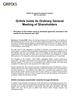 Grifols holds its Ordinary General Meeting of Shareholders