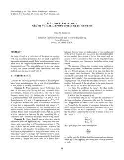 2003: INPUT MODEL UNCERTAINTY: WHY DO WE CARE AND