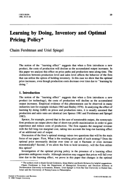 Learning by Doing, Inventory and Optimal Pricing Policy*
