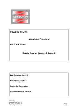Complaints Procedure - Learners Portal