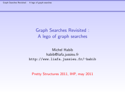 Graph Searches Revisited : A lego of graph searches