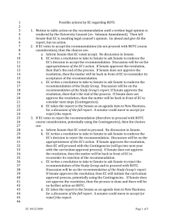 Possible actions by EC regarding ROTC 1 2 1. Motion to table action