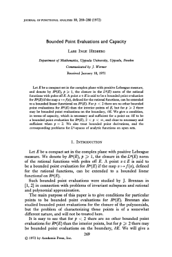 Bounded Point Evaluations and Capacity Let E be a compact set in