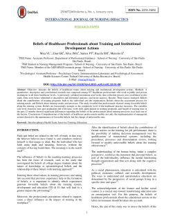 Beliefs of Healthcare Professionals about Training and Institutional